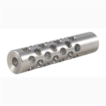 Picture of Shrewd #01 MUZZLE BRAKE 22 CALIBER 7/16-28 SS SILVER NONE