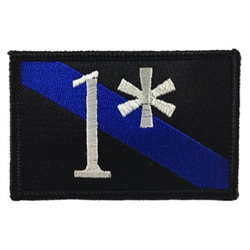 Picture of Thin Blue Line 1 Asterisk - Thin Blue Line, 2 x 3 Inches, Velcro 1AST-P-VELCRO