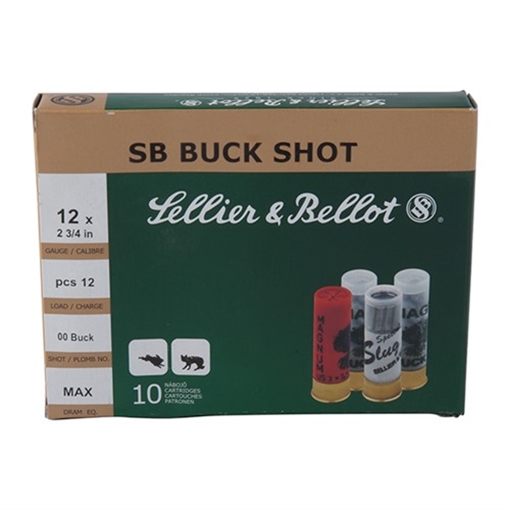 Picture of Sellier & Bellot BUCK SHOT 12 GAUGE 2-3/4'' 1-1/4OZ #4 SHOT 10/BOX SB12BSD
