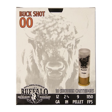 Picture of The Buffalo Cartridge Company 12 GAUGE 2-3/4'' 9 PELLET 00 BUCK SHOT 10/BOX BCC2004Z