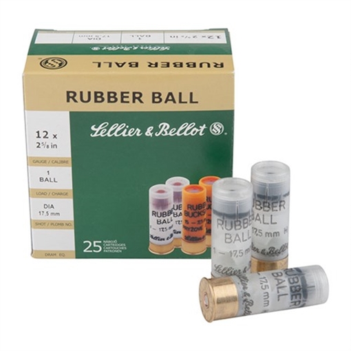 Picture of Sellier & Bellot 12 GAUGE 2-5/8'' 1 RUBBER BALL 25/BOX SB12RBA