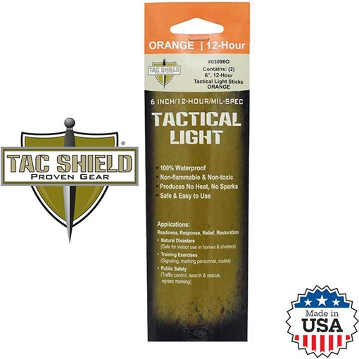 Picture of TACSHIELD 12HR Light Stick 2PK ORG 6in 03096O 843119033237
