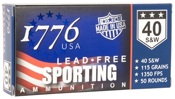 Picture of 1776 USA Lead Free Sporting 40S&W 115gr Lead Free Ball 50 Per Box/20 Case 1776040115