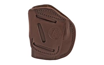 Picture of 1791 Gunleather 4-Way IWB/OWB Size 02 Signature Brown Leather Belt Clip Compatible w/Ruger LCP/S&W Bodyguard/Glock 42/43/43X Right Hand 4WH2SBRR