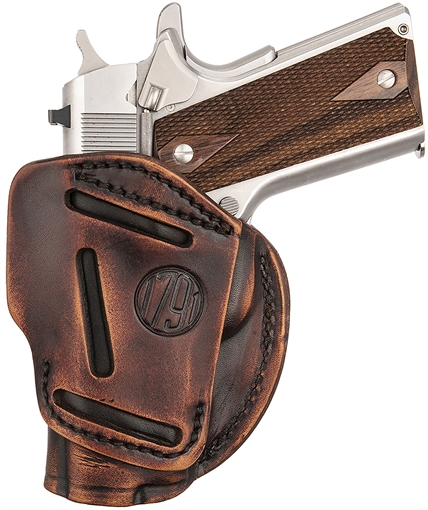 Picture of 1791 Gunleather 3-Way IWB/OWB Size 01 Vintage Leather Belt Loop Fits 1911 3-4" Ambidextrous Hand 3WH1VTGA