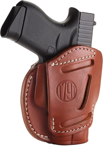 Picture of 1791 Gunleather 3-Way IWB/OWB Size 02 Classic Brown Leather Belt Loop Compatible w/ Ruger LCP Compatible w/ Glock 42 Compatible w/ S&W Bodyguard Ambidextrous Hand 3WH2CBRA