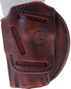 Picture of 1791 Gunleather 4-Way IWB/OWB Size 06 Vintage Leather Belt Clip Compatible w/Glock 21/Walther PDP Right Hand 4WH6VTGR