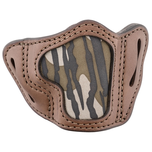 Picture of 1791 Gunleather BHC Optic Ready OWB Size C Brown/Mossy Oak Leather Belt Slide Compatible w/Glock 43/Sig P365/Walther PPQ Right Hand MOBHCBRWR