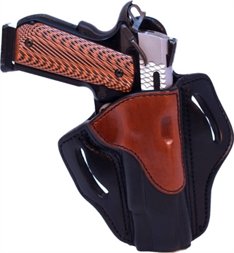 Picture of 1791 Gunleather Belt Holster 1, Right Hand, Black/Brown Leather, Fits 1911 4" & 5" BH1-BLB-R BH1BLBR