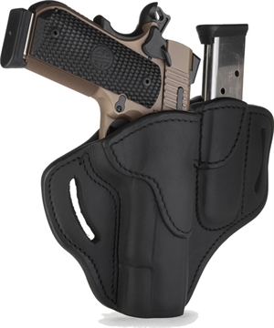 Picture of 1791 Gunleather BH1M1 Combo OWB 01 Stealth Black Leather Belt Slide Fits 4-5" 1911 BH1M1SBLR