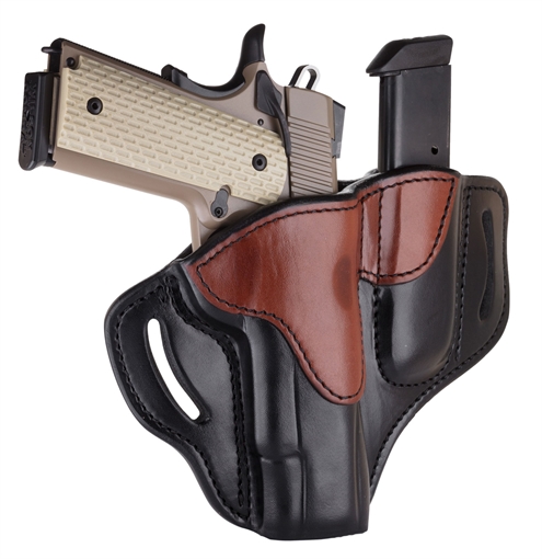 Picture of 1791 Gunleather BH1M1 Combo OWB 01 Black/Brown Leather Belt Slide Fits 4-5" 1911 BH1M1BLBR