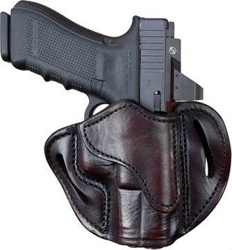 Picture of 1791 Gunleather 1791 Gunleather Optic Ready Belt Holster Size 2.1 Signature Brown Right Hand OR-BH2.1-SBR-R