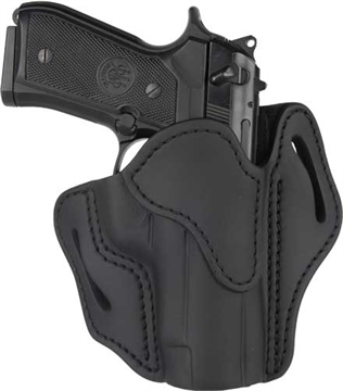 Picture of 1791 Gunleather BH2.3 Optic Ready OWB Size 2.3 Stealth Black Leather Belt Slide Compatible w/Glock 17/S&W M&P Shield Right Hand ORBH23SBLR