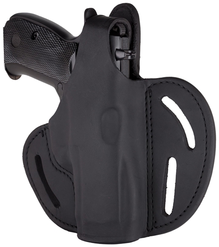 Picture of 1791 Gunleather BHX OWB Size 03 Stealth Black Leather Belt Slide Compatible w/Glock/S&W M&P Shield Right Hand BHX3SBLR