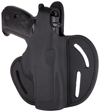 Picture of 1791 Gunleather BHX OWB Size 03 Stealth Black Leather Belt Slide Compatible w/Glock/S&W M&P Shield Right Hand BHX3SBLR