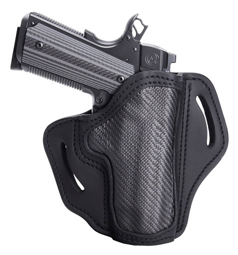 Picture of 1791 Gunleather BH1 OWB 01 Stealth Black Leather with Carbon Fiber Belt Slide Right Hand CFBH1SBLR
