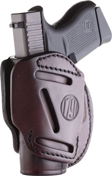 Picture of 1791 Gunleather 3-Way IWB/OWB Size 02 Signature Brown Leather Belt Loop Compatible w/ Ruger LCP Compatible w/ Glock 42 Compatible w/ S&W Bodyguard Ambidextrous Hand 3WH2SBRA