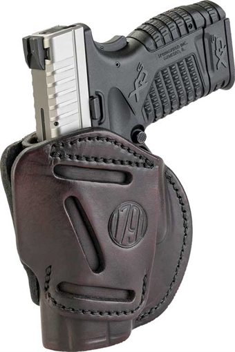 Picture of 1791 Gunleather 3-Way IWB/OWB Size 04 Signature Brown Leather Belt Loop Fits Springfield XD Fits Walther PPS Fits Springfield XDS Fits Taurus G2C Ambidextrous Hand 3WH4SBRA