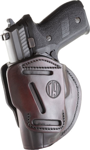 Picture of 1791 Gunleather 3-Way IWB/OWB Size 05 Signature Brown Leather Belt Loop Compatible w/ Glock 17 Compatible w/ Springfield XD Compatible w/ S&W M&P Compatible w/ HK VP9 Ambidextrous Hand 3WH5SBRA