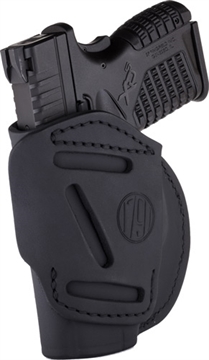 Picture of 1791 Gunleather 4-WAY Size 3 Multi-Fit IWB Concealment & OWB Leather Belt Holster, Right Hand, Stealth Black, Fits S&W Shield, Ruger LC9, Walther PPS, and Similar Frames 4WH-3-SBL-R 4WH3SBLR