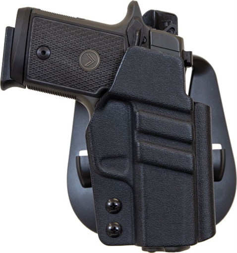 Picture of 1791 Gunleather Tactical Kydex OWB Black Kydex Paddle Fits Sig P365 Right Hand TACPDHOWBP365BLKR