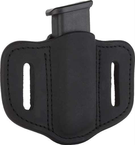 Picture of 1791 Gunleather MAG1.2 Single Mag Holster Stealth Black Leather Belt Slide Compatible w/ Double Stack Ambidextrous MAG12SBLA
