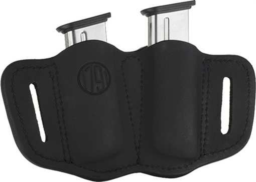 Picture of 1791 Gunleather MAG2.1 Double Mag Holster Stealth Black Leather Belt Slide Belts 1.50" Wide Compatible w/ Single Stack Ambidextrous MAG21SBLA