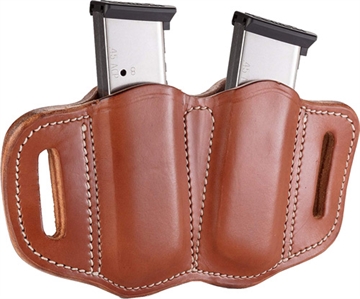 Picture of 1791 Gunleather MAG2.1 Double Mag Holster Classic Brown Leather Belt Slide Belts 1.50" Wide Compatible w/ Single Stack Ambidextrous MAG21CBRA