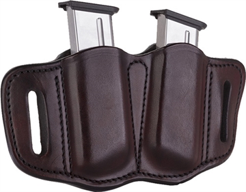Picture of 1791 Gunleather MAG2.1 Double Mag Holster Signature Brown Leather Belt Slide Belts 1.50" Wide Compatible w/ Single Stack Ambidextrous MAG21SBRA