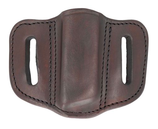 Picture of 1791 Gunleather MAG1.2 Single Mag Holster Signature Brown Leather Belt Slide Compatible w/ Double Stack Ambidextrous MAG12SBRA