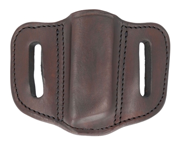 Picture of 1791 Gunleather MAG1.2 Single Mag Holster Signature Brown Leather Belt Slide Compatible w/ Double Stack Ambidextrous MAG12SBRA