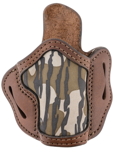 Picture of 1791 Gunleather BH2.4S Optic Ready OWB Size 2.4S Brown/Mossy Oak Leather Belt Slide Fits FN 509/H&K VP9SK Right Hand MOBH24SBRWR