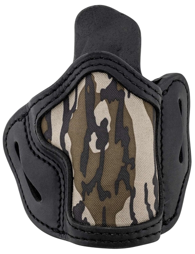 Picture of 1791 Gunleather BH2.4S Optic Ready OWB Size 2.4 Mossy Oak/Stealth Black Leather Belt Slide Fits FN 509/Springfield XD-M/HK VP9SK Right Hand MOBH24SSBLR