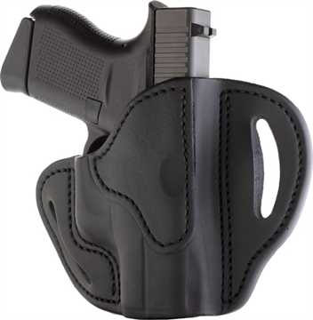 Picture of 1791 Gunleather BHC OWB Size C Stealth Black Leather Belt Slide Compatible w/Glock 43/Sig P365/Walther PPK Right Hand BHCSBLR