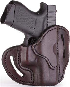 Picture of 1791 Gunleather BHC OWB Size C Signature Brown Leather Belt Slide Compatible w/Glock 43/Sig P365/Walther PPK Right Hand BHCSBRR