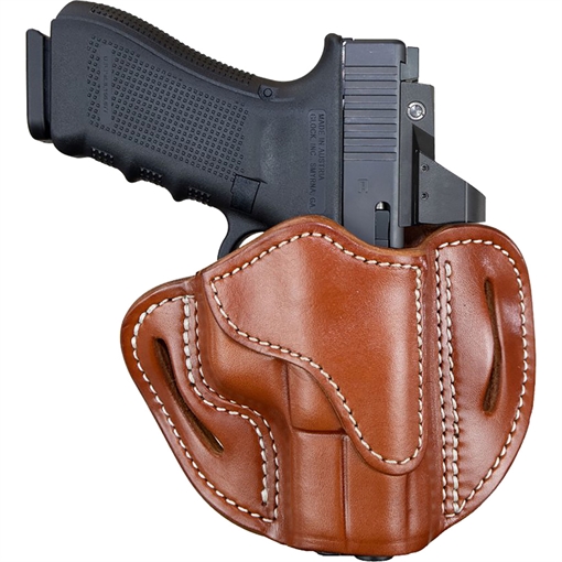 Picture of 1791 Gunleather BH2.1 Optic Ready OWB Size 2.1 Classic Brown Leather Belt Slide Compatible w/Glock 17/S&W M&P Shield/Springfield XD Right Hand ORBH21CBRR