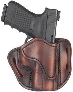 Picture of 1791 Gunleather BH2.1 Optic Ready OWB Size 2.1 Vintage Leather Belt Slide Fits S&W M&P Shield/Glock 17/Springfield XD9 Right Hand ORBH21VTGR