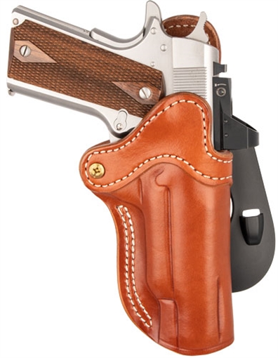 Picture of 1791 Gunleather BH1 Optic Ready Size 01 OWB Style made of Leather with Classic Brown Finish, Adjustable Cant & Paddle Mount Type fits 4-5" Barrel 1911 for Right Hand ORPDH1CBRR