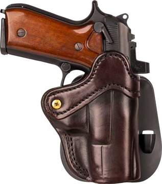 Picture of 1791 Gunleather BH2.1 Optic Ready OWB Size 2.1 Signature Brown Leather Paddle Compatible w/Glock 17/Springfield XD/S&W Shield Right Hand ORPDH21SBRR