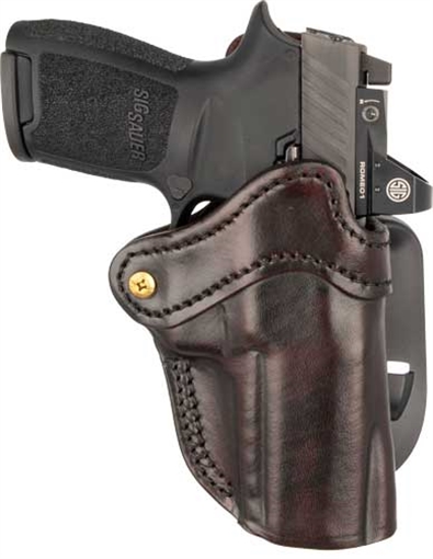 Picture of 1791 Gunleather BH2.4S Optic Ready OWB Open Top 2.4S Signature Brown Leather Paddle Fits FN 509/H&K VP9SK ORPDH24SSBRR