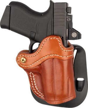 Picture of 1791 Gunleather Paddle Holster Optic Ready OWB Size Compact Classic Brown Fits Sig P365/Taurus GX4 Compatible w/Glock 43 ORPDHCCBRR