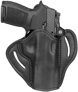 Picture of 1791 Gunleather Ultra Custom OWB Size 2.4 Night Sky Black Leather Belt Slide Fits Sig P320 Fits Springfield XD-M Right Hand UCBH24NSBR