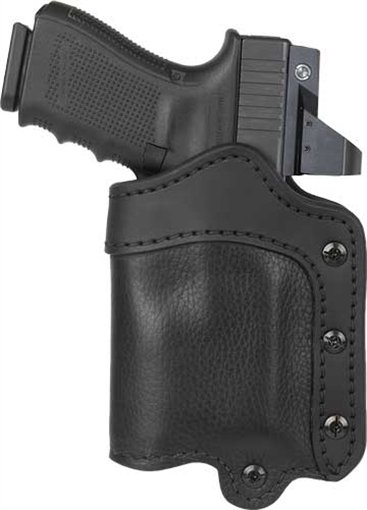 Picture of 1791 Gunleather Ultra Custom Light Bearing OWB Size 2.1 Night Sky Black Leather Belt Loop Compatible w/Glock 17/S&W M&P Shield/Springfield XD Right Hand UCLB21NSBR