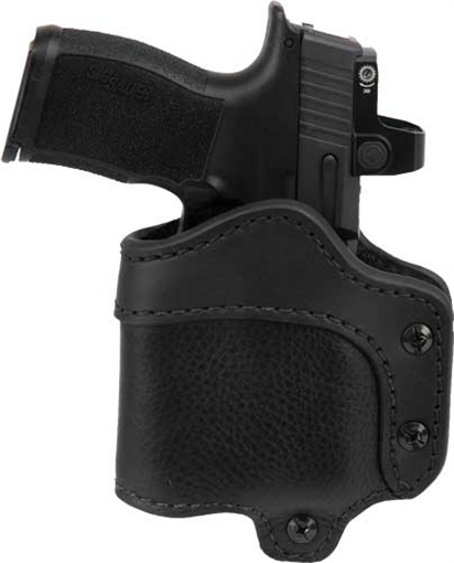 Picture of 1791 Gunleather Ultra Custom Light Bearing OWB Size C Night Sky Black Leather Belt Loop Compatible w/Glock 43/Sig P365/Walther PPK Right Hand UCLBCNSBR