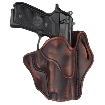 Picture of 1791 Gunleather BH2.3 Optic Ready OWB Size 2.3 Vintage Leather Belt Slide Compatible w/Glock 17/20/21/22/31/34/35/40/41/ Ruger 95/American Right Hand ORBH23VTGR