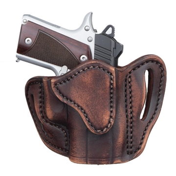 Picture of 1791 Gunleather BHC Optic Ready OWB Compact Vintage Leather Belt Slide Compatible w/Glock 43/Sig P365 Right Hand ORBHCVTGR