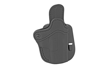 Picture of 1791 Gunleather BH2.1 Optic Ready OWB Size 2.1 Stealth Black Leather Paddle Compatible w/Glock 17/S&W M&P Shield/Springfield XD Right Hand ORPDH21SBLR