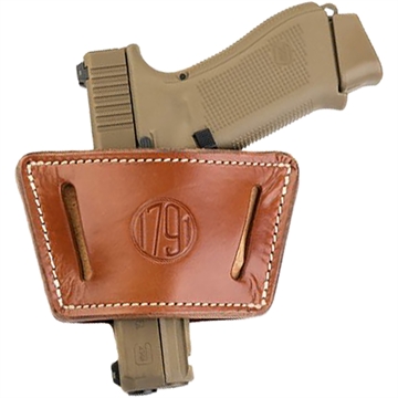 Picture of 1791 Gunleather UIW IWB/OWB Classic Brown Leather Belt Clip Fits Most Small-Mid Frame Autos Ambidextrous UIWCBRA