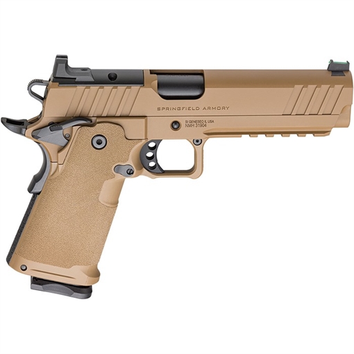 Picture of Springfield 1911 DS Prodigy AOS, Semi-automatic, Metal Frame Pistol, 9MM, 5" Forged Stainless Steel Bull Barrel, Cerakote Finish, Coyote Brown, Polymer Grips, Fiber Optic Front and Black Serrated Rear Sights, Optics Ready, Ambidextrous Safety, 10 Rounds, 2 Magazines PH9119AOSCBLC
