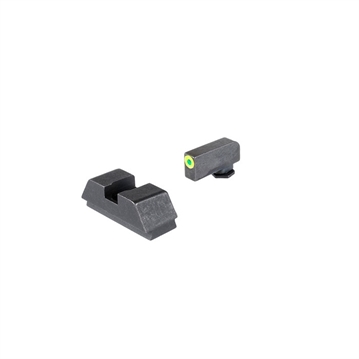 Picture of AmeriGlo Optic Compatible Sets for Glock, For Glock 43X/48 MOS, Green Tritium with LumiGreen Outline, Black Rear, .220" Front and .295" Rear GL-680
